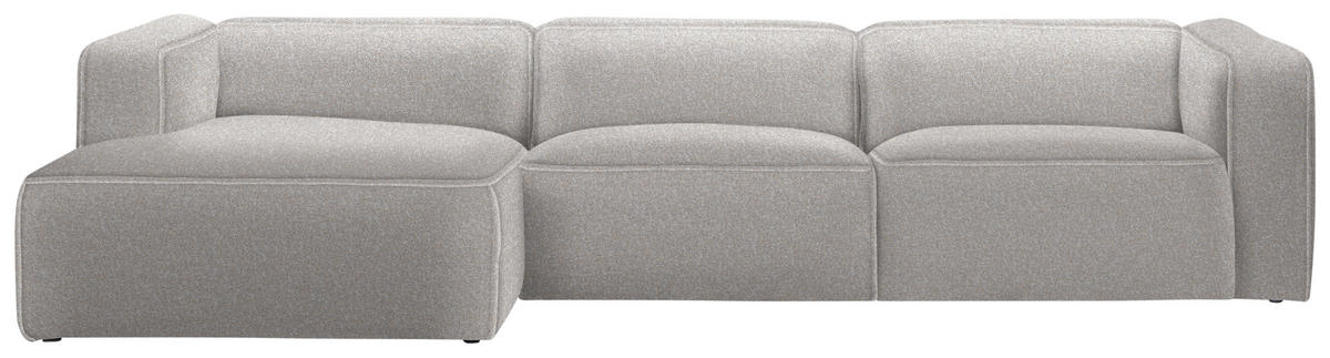 ECKSOFA in Webstoff Graubraun  - Graubraun/Schwarz, Design, Kunststoff/Textil (163/332cm) - Stylife