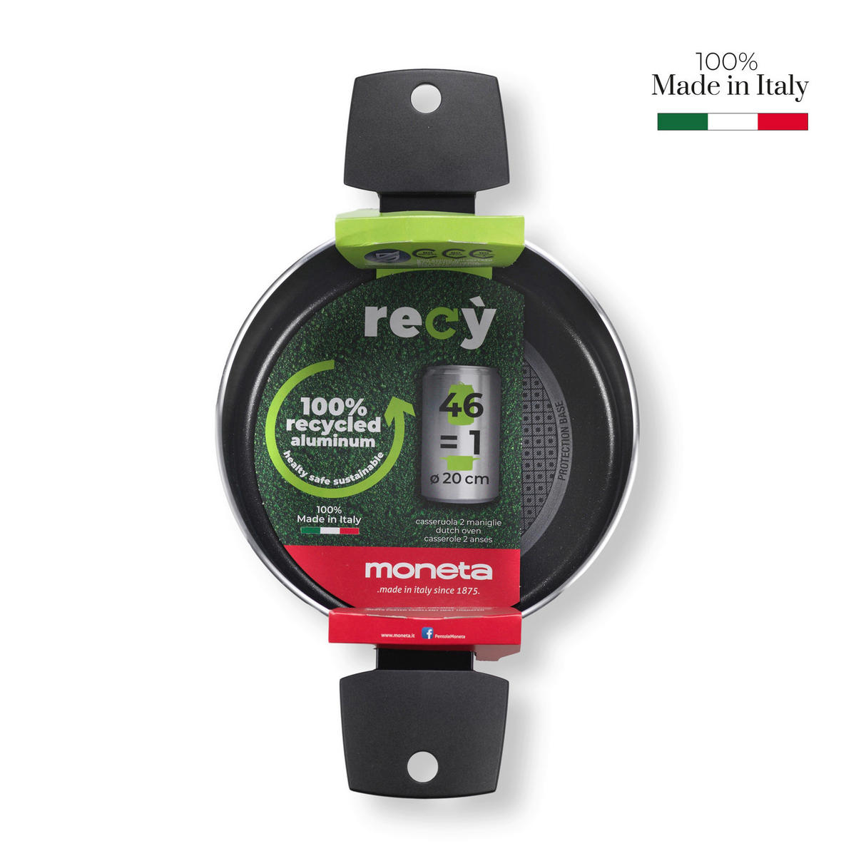 LONEC Recy  aluminij   - črna, Basics, kovina/umetna masa (20cm)