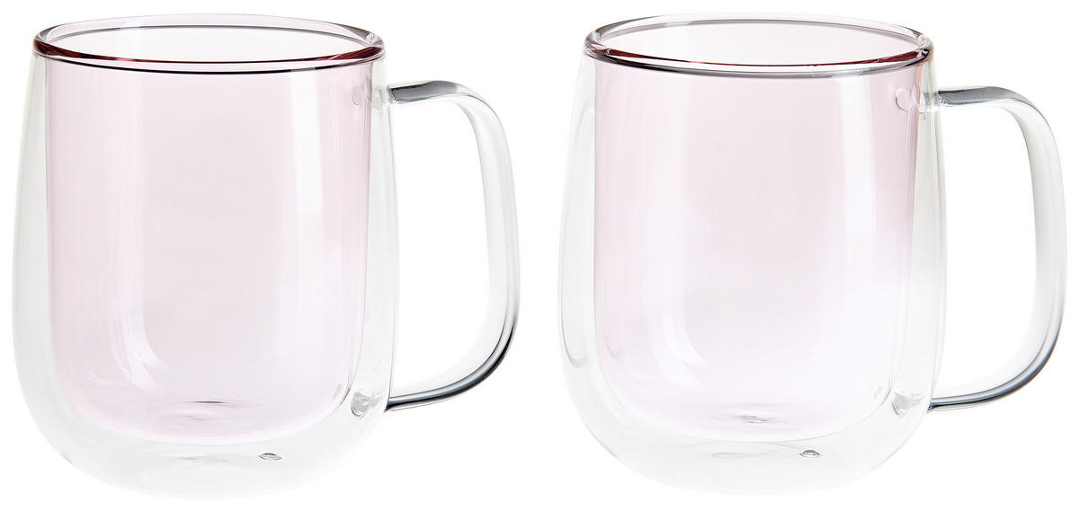 POHÁR NA KÁVU - ružová, Konventionell, sklo (8/10,4cm) - Novel