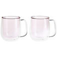 KAFFEEGLÄSERSET 2-teilig  - Rosa, KONVENTIONELL, Glas (8kg) - Novel