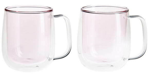 KAFFEEGLÄSERSET 2-teilig  - Rosa, KONVENTIONELL, Glas (8kg) - Novel