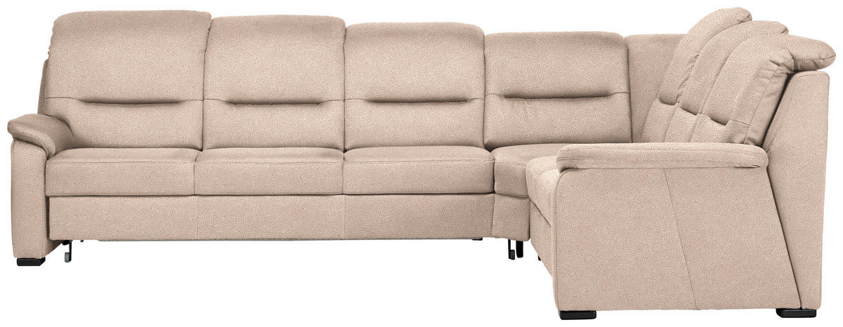 ECKSOFA Mikrofaser Beige  - Beige/Schwarz, Konventionell, Holz/Textil (303/245cm) - Beldomo Comfort