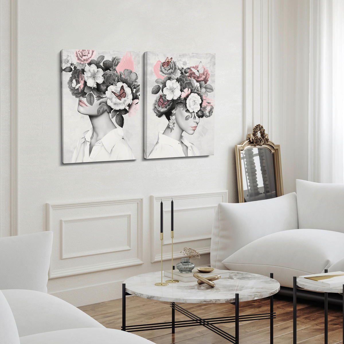 BILDERSET - Multicolor, Basics, Holz/Textil (2x32/42cm)