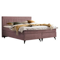 BOXSPRINGBETT 180/200 cm  in Rosa  - Schwarz/Rosa, Basics, Textil/Metall (180/200cm) - Boxxx