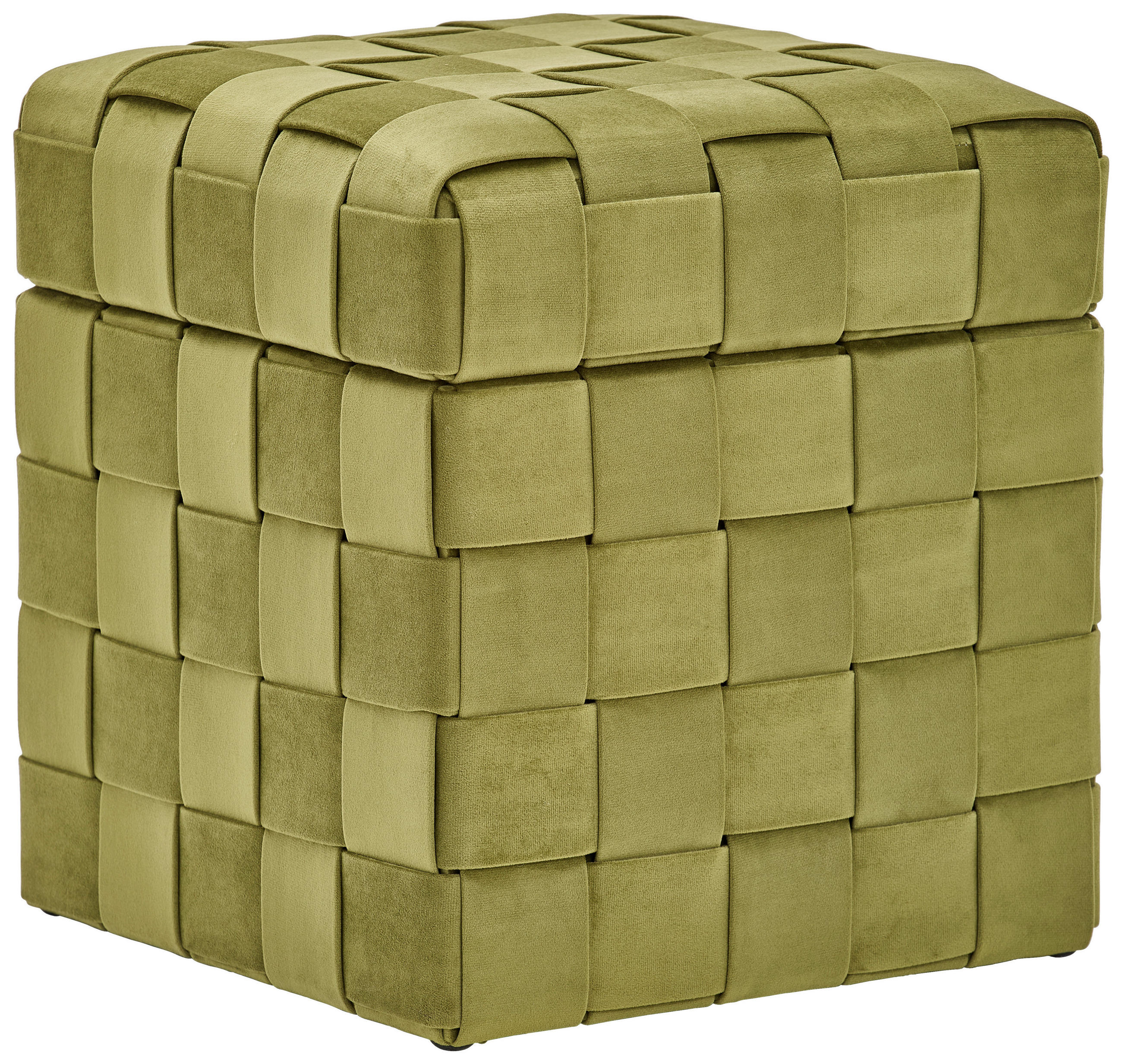 HOCKER Samt Grün  - Schwarz/Grün, Trend, Textil (40/43/40cm) - Xora