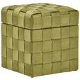 HOCKER Samt Grün  - Schwarz/Grün, Trend, Textil (40/43/40cm) - Xora