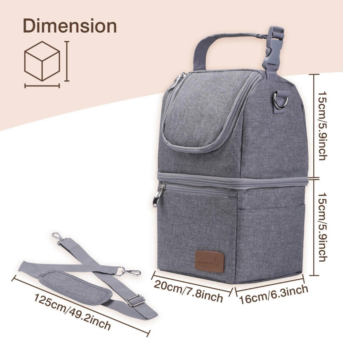 WARMHALTEBOX Kühltasche  - Hellgrau, Basics, Textil (20/36/7cm) - Momcozy