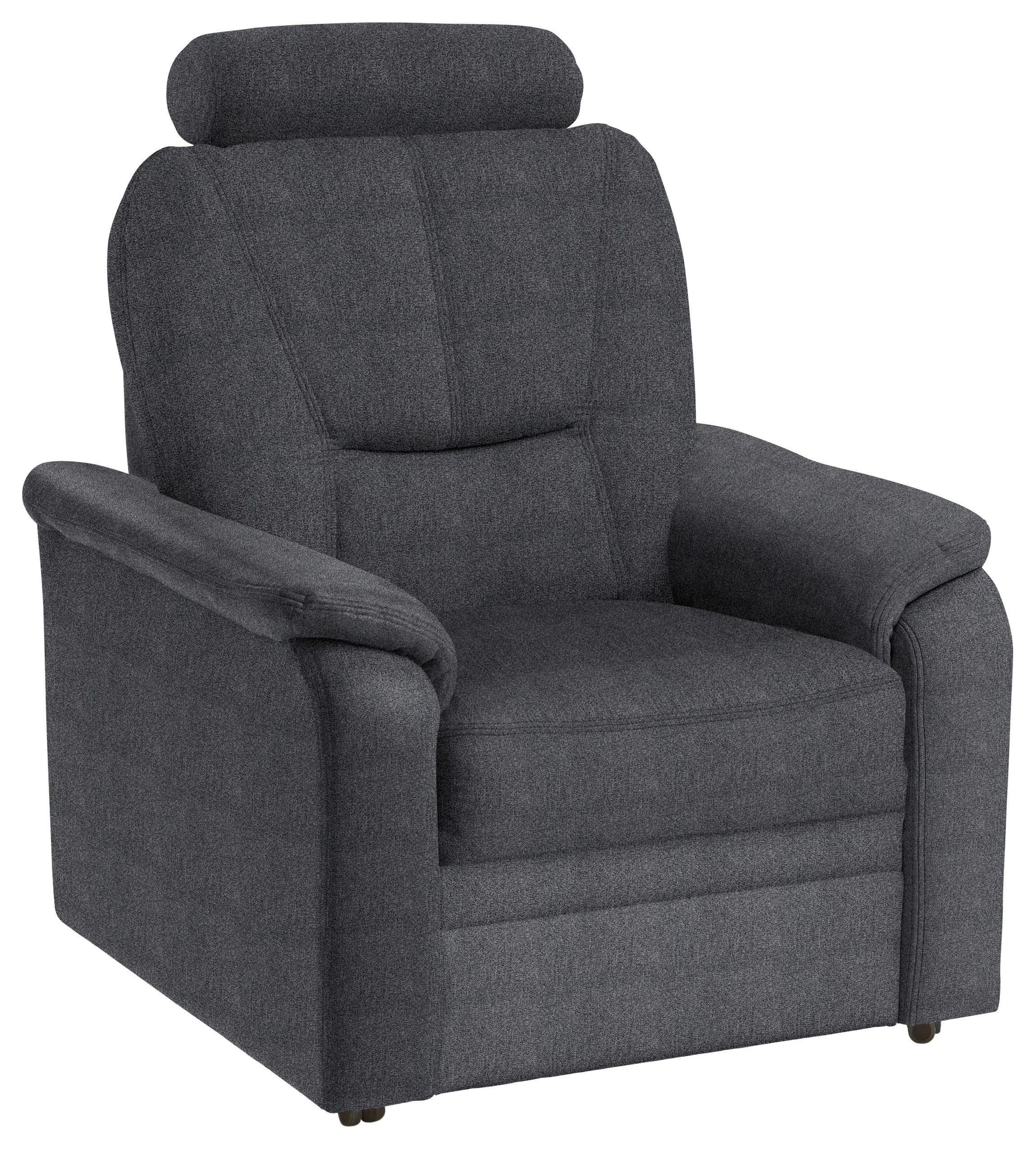 FERNSEHSESSEL Chenille Dunkelgrau  - Dunkelgrau/Schwarz, Konventionell, Kunststoff/Textil (90/96/89cm) - Beldomo Comfort