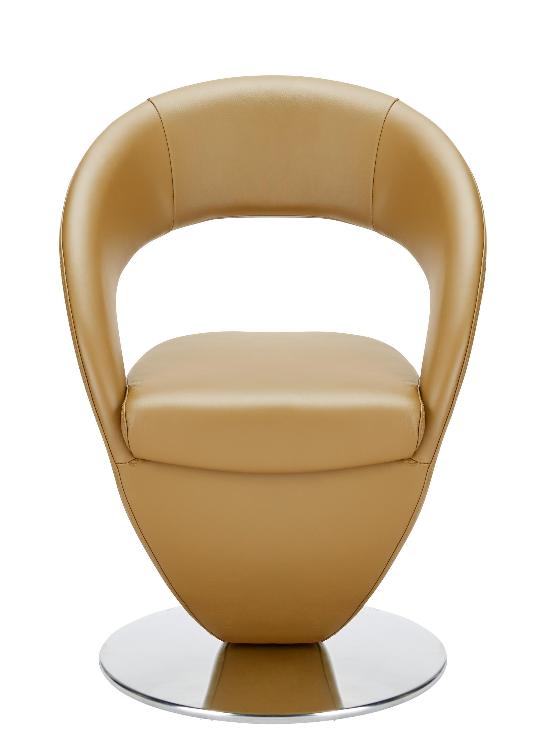 STUHL Echtleder Braun, Edelstahlfarben Lederauswahl, Stoffauswahl, Typenauswahl - Edelstahlfarben/Braun, Design, Leder/Metall (62/86/61cm) - Moderano