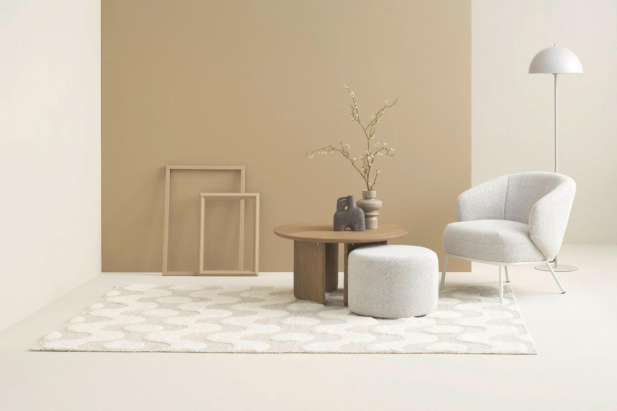 SESSEL in Bouclé Greige, Seidengrau  - Greige/Seidengrau, MODERN, Textil/Metall (73/73/80cm) - Schöner Wohnen
