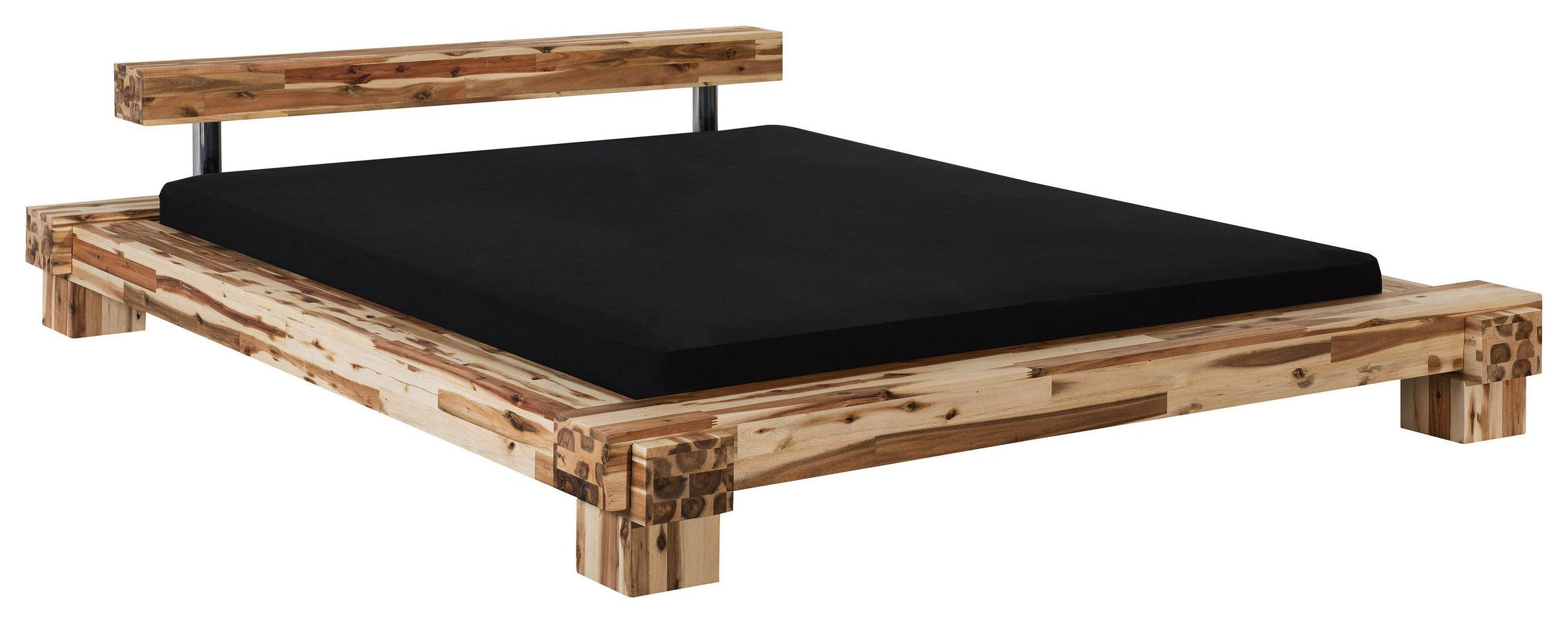 Balkenbett 180/200 cm in Akaziefarben