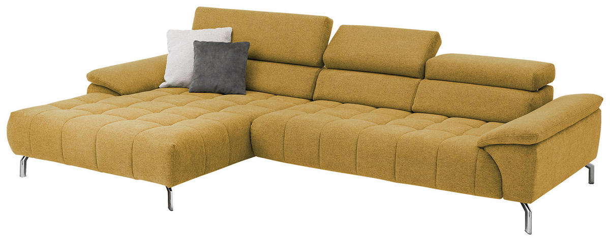 SEDEŽNA GARNITURA, šenilja barve karija  - barve karija, Moderno, tekstil (190/329cm) - Beldomo Style