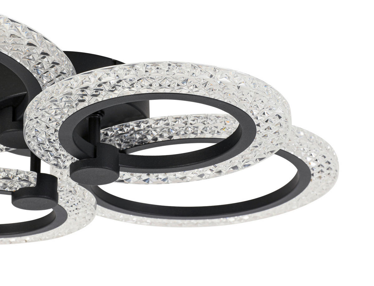 LED-DECKENLEUCHTE 59/45/9 cm   - Schwarz, Design, Kunststoff/Metall (59/45/9cm) - Novel