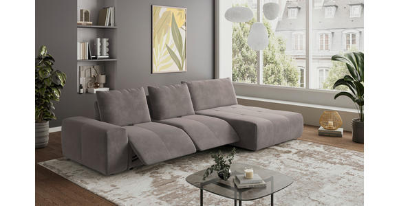 ECKSOFA in Velours Braun  - Schwarz/Braun, Design, Kunststoff/Textil (342/174cm) - Xora