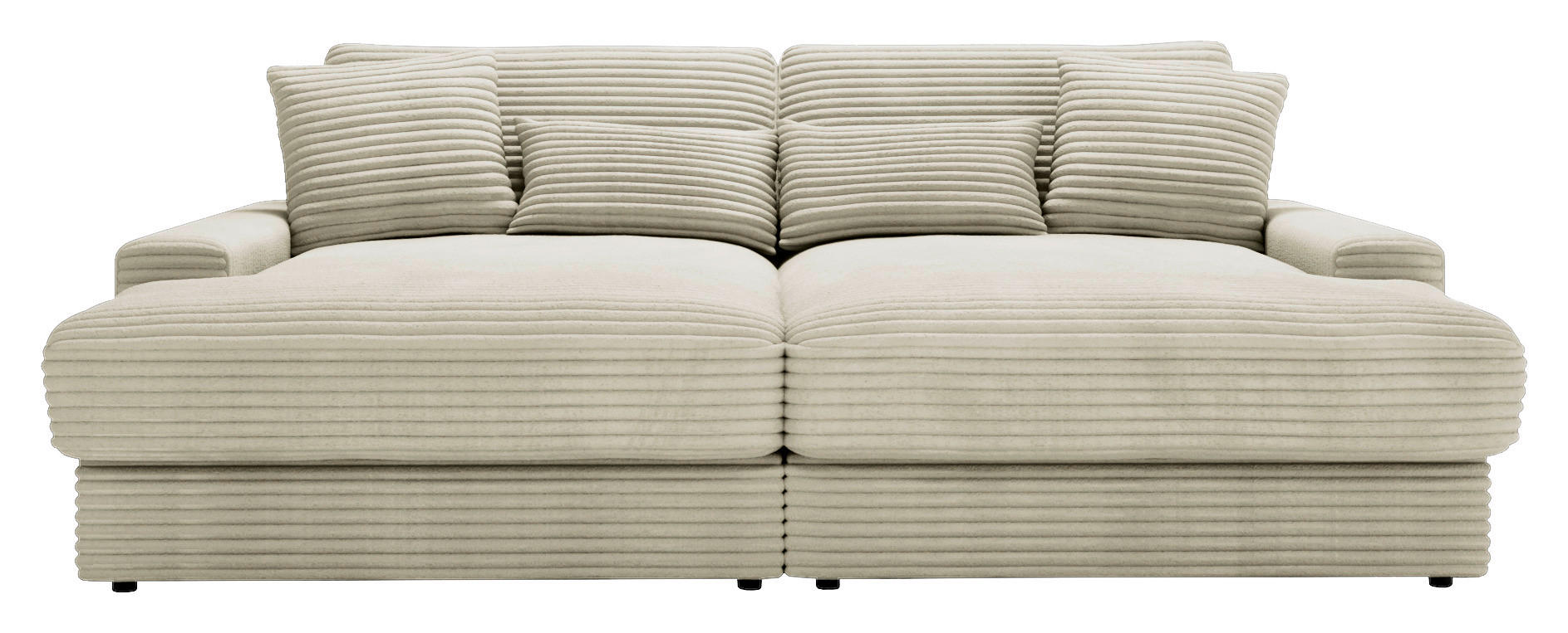 BIGSOFA in Cord Creme  - Creme/Schwarz, MODERN, Kunststoff/Textil (230/85/190cm) - Carryhome