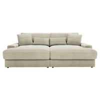 BIGSOFA Cord Creme  - Creme/Schwarz, MODERN, Kunststoff/Textil (230/85/190cm) - Carryhome