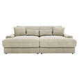 BIGSOFA in Cord Creme  - Creme/Schwarz, MODERN, Kunststoff/Textil (230/85/190cm) - Carryhome