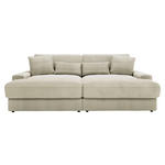 BIGSOFA in Cord Creme  - Creme/Schwarz, MODERN, Kunststoff/Textil (230/85/190cm) - Carryhome