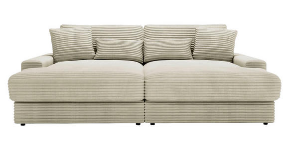 BIGSOFA in Cord Creme  - Creme/Schwarz, MODERN, Kunststoff/Textil (230/85/190cm) - Carryhome