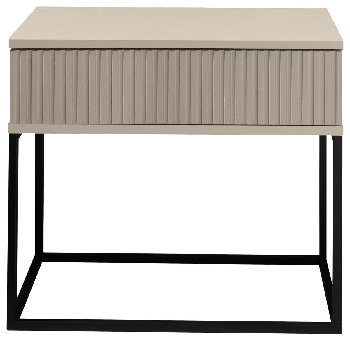 NACHTKÄSTCHEN 60/51,7/38,5 cm  in Kaschmir, Schwarz  - Kaschmir/Schwarz, MODERN, Holzwerkstoff/Metall (60/51,7/38,5cm) - Carryhome