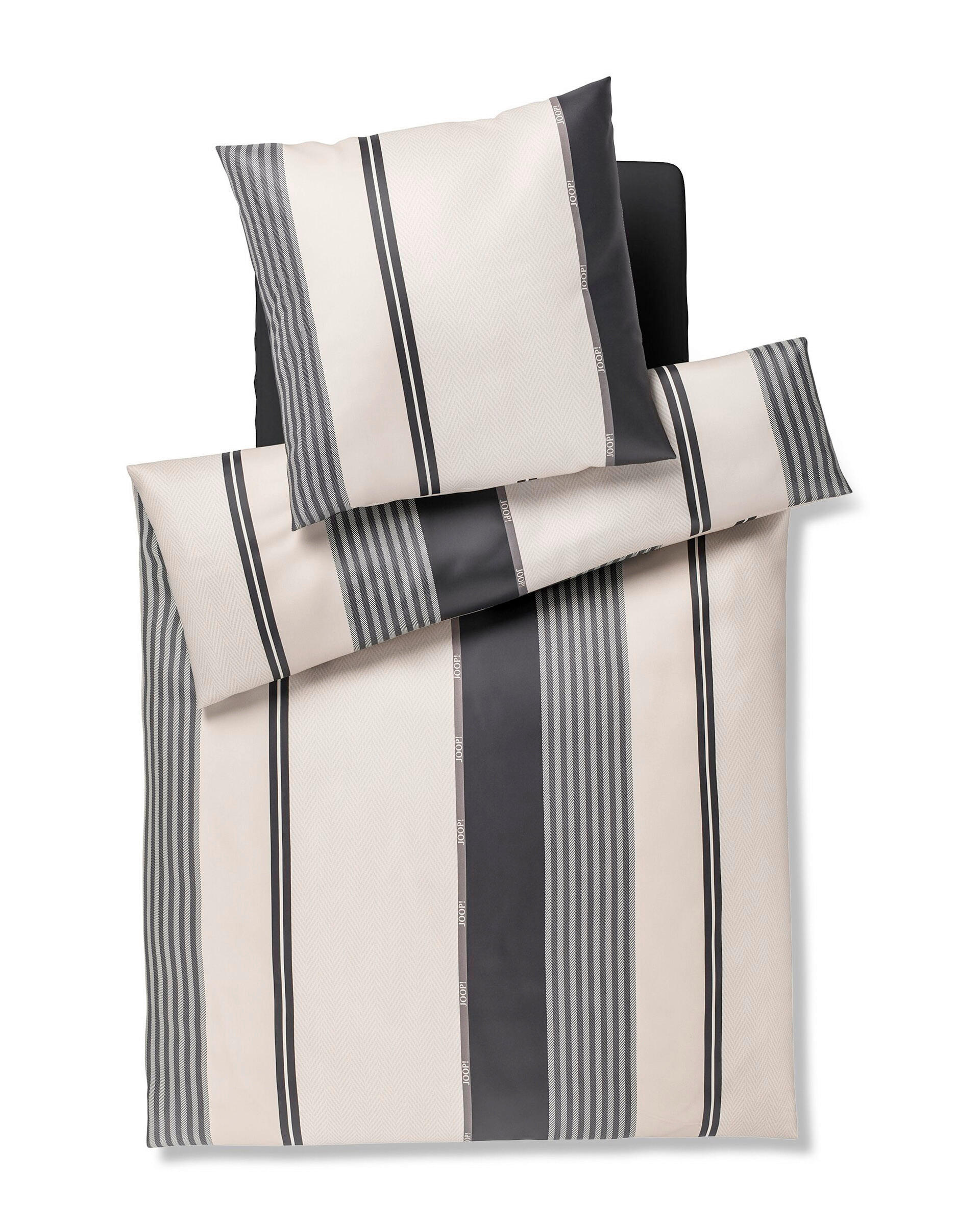 WENDEBETTWÄSCHE Makosatin 155/220 cm  - Schwarz, Design, Textil (155/220cm) - Joop!