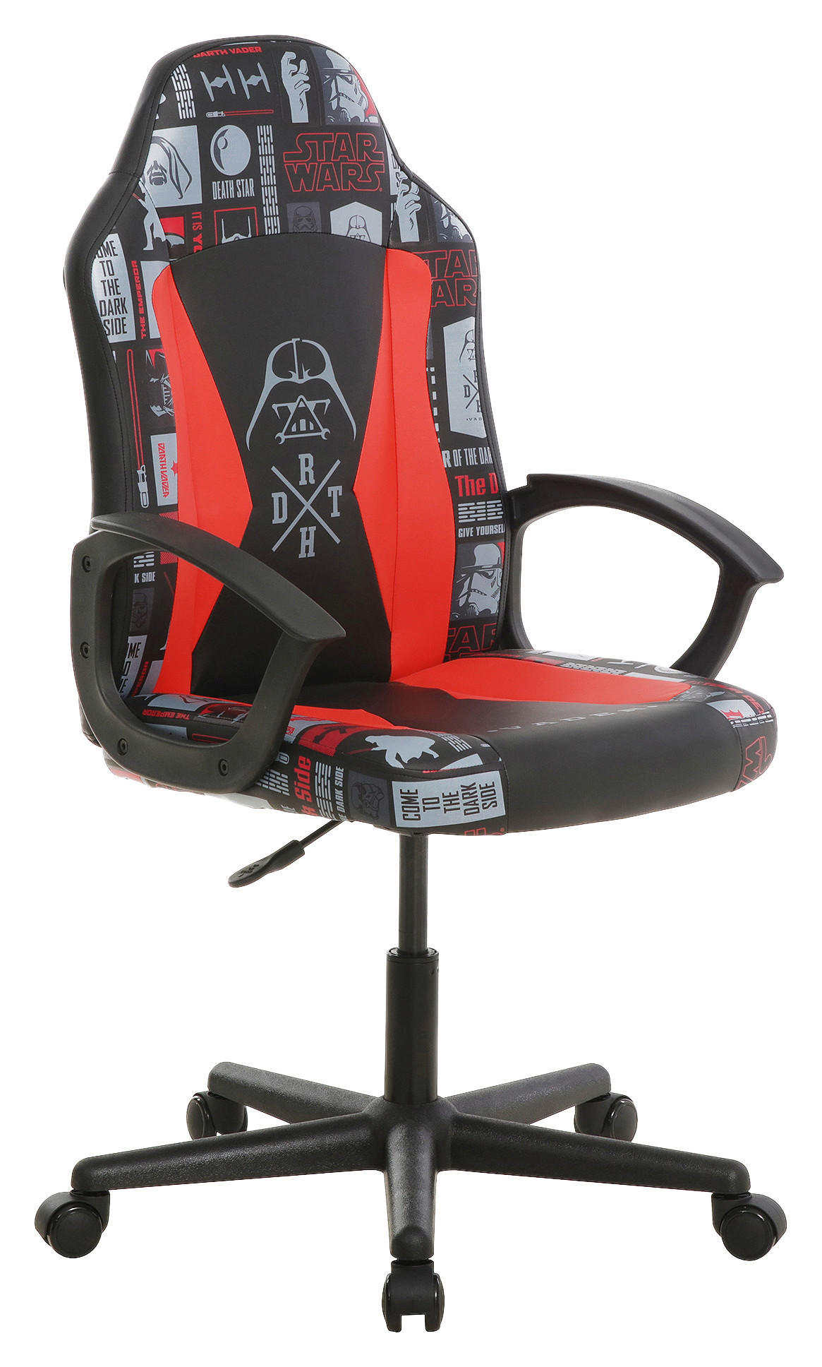 HERNÁ STOLIČKA, kožený vzhľad, červená, čierna - čierna/červená, Design, textil/plast (60/98,5-108/63,6cm) - Star Wars