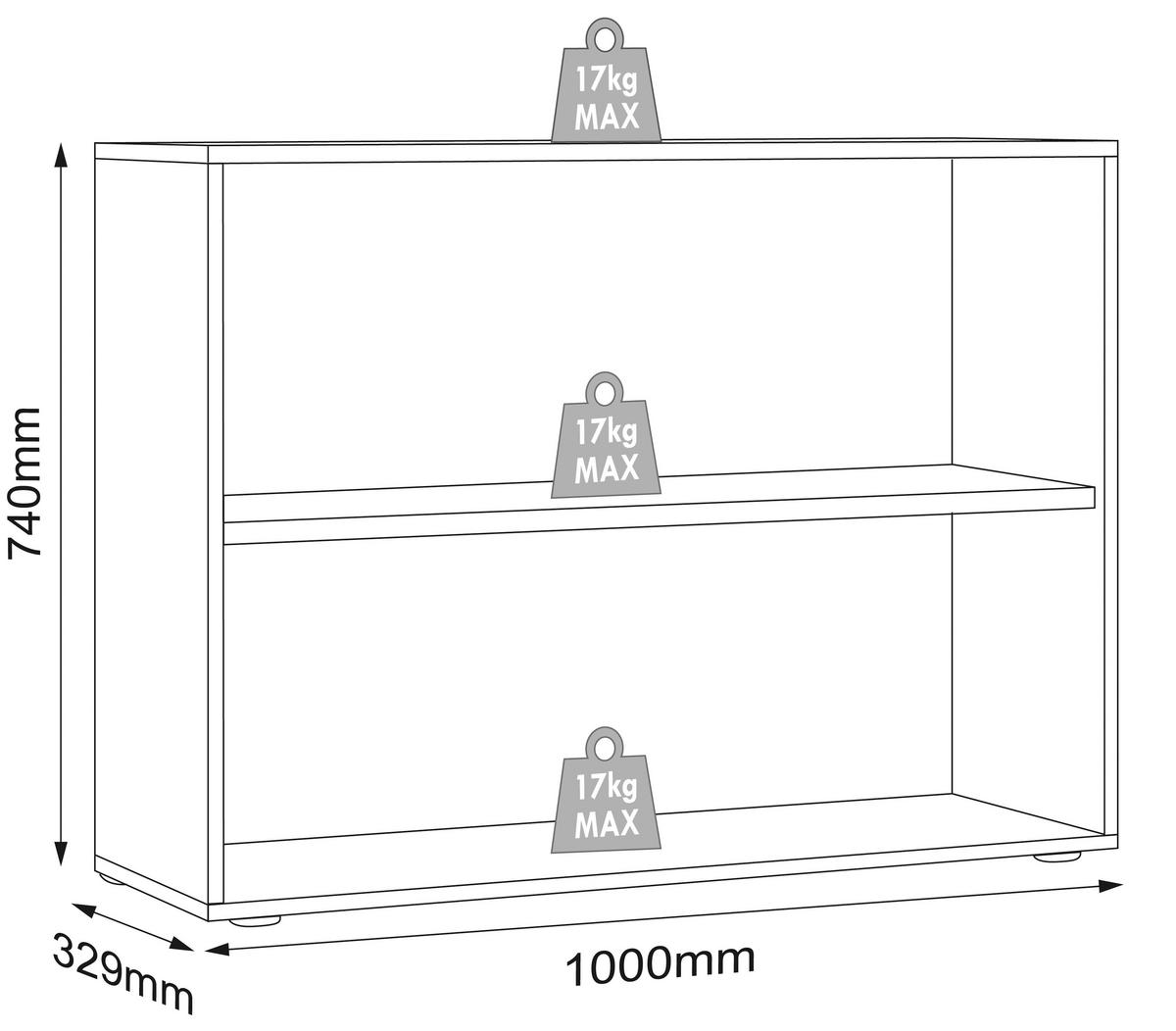 AKTENREGAL 100/74/33 cm  - Honigeiche/Weiss, Design, Holzwerkstoff/Kunststoff (100/74/33cm) - MID.YOU
