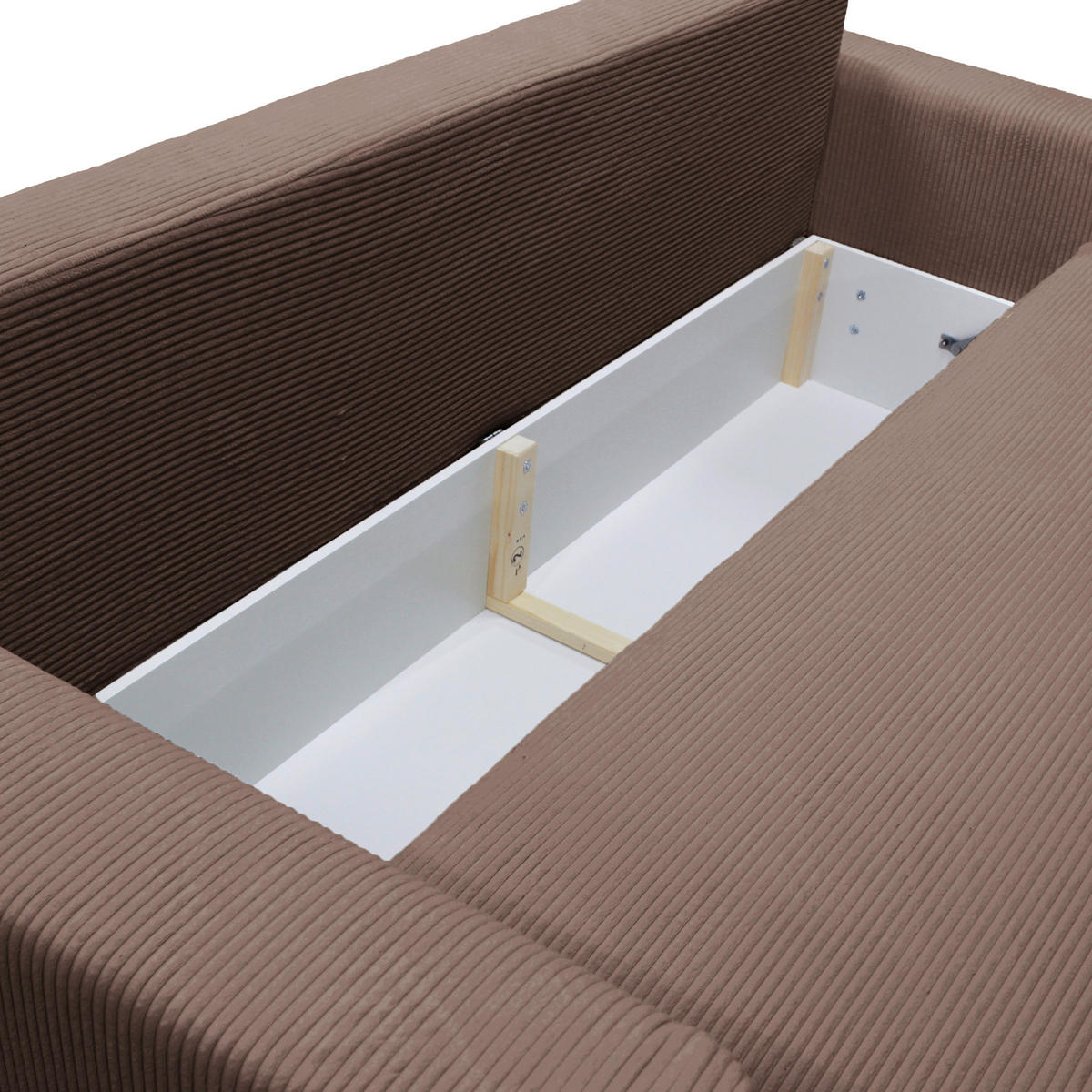 SCHLAFSOFA  in Cord Braun  - Silberfarben/Braun, Design, Kunststoff/Textil (232/88/105cm) - MID.YOU