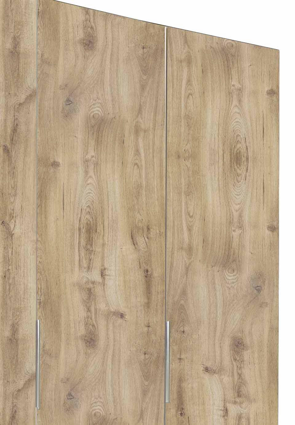 DREHTÜRENSCHRANK 150/216/58 cm 3-türig Eichefarben  - Chromfarben/Eichefarben, MODERN, Holzwerkstoff/Kunststoff (150/216/58cm) - MID.YOU