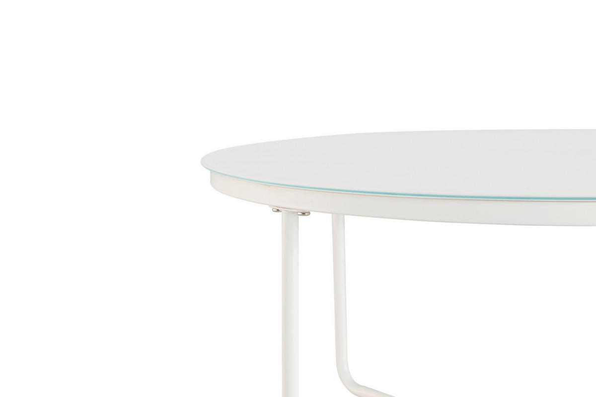 COUCHTISCH in Metall, Glas  - Weiß, Design, Glas/Metall (80/37/80cm) - MID.YOU