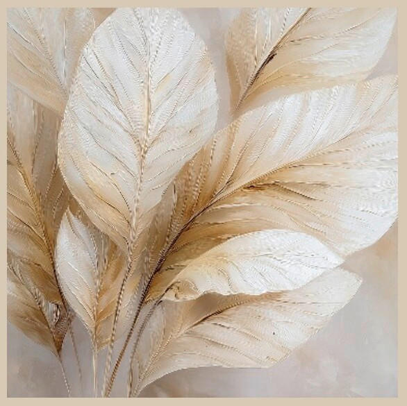 Euroart Metallbild Soft Leaves I Mehrfarbig 30x30x2 cm