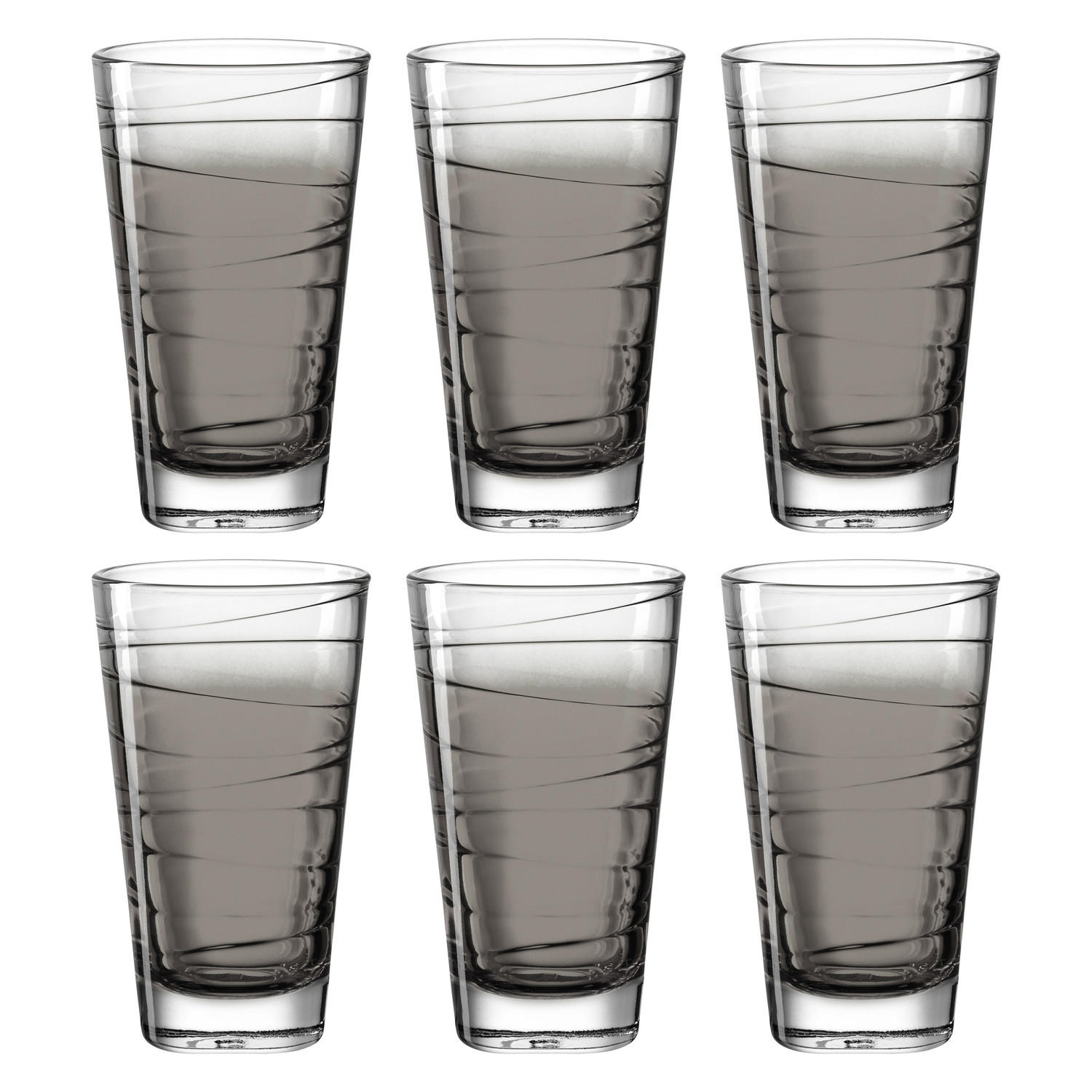 GLÄSERSET Vario 6-teilig  - Grau, Design, Glas (280ml) - Leonardo