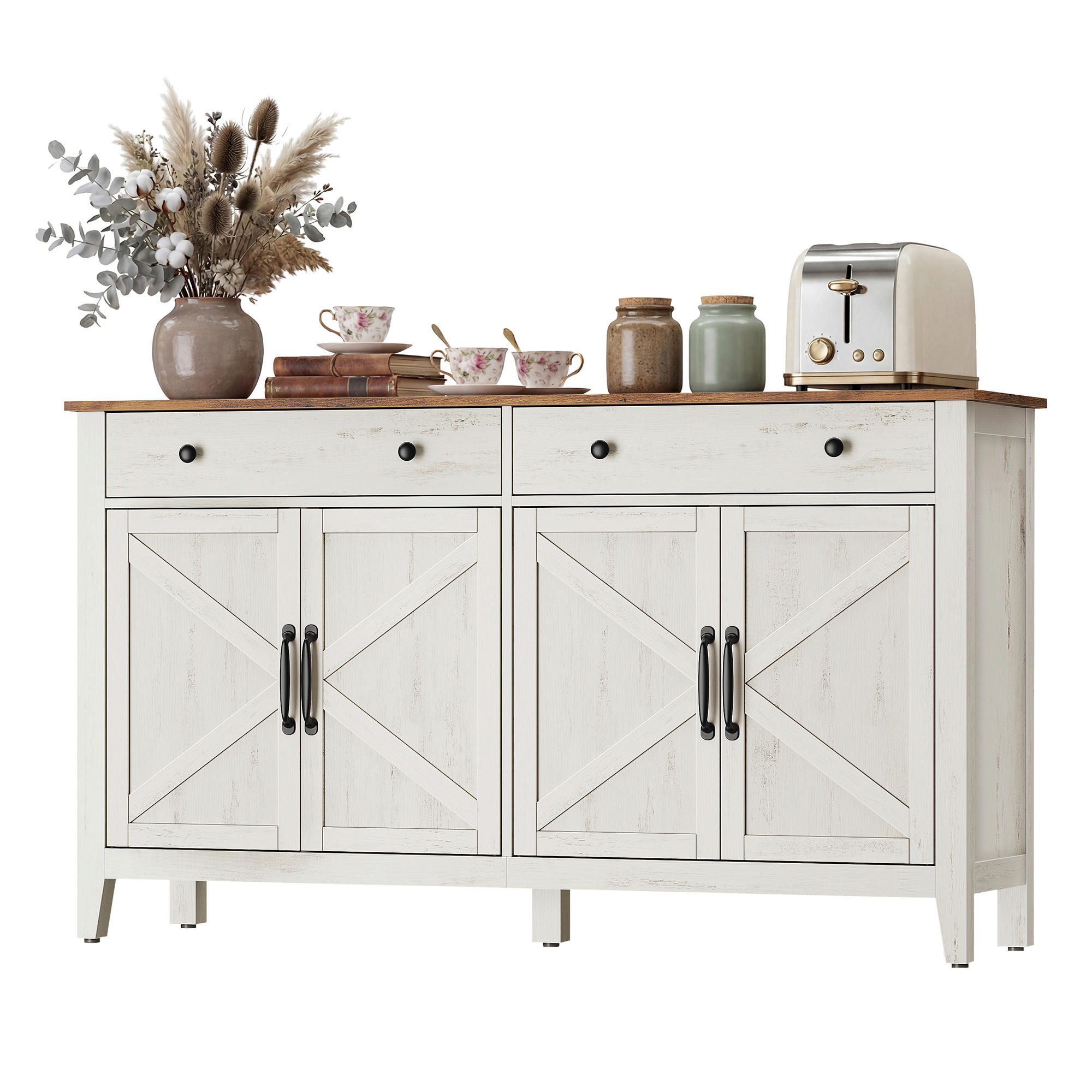 SIDEBOARD  140/80/40 cm 2 Schublade(n)  - Dunkelbraun/Schwarz, Trend, Holzwerkstoff/Metall (140/80/40cm) - Boxxx