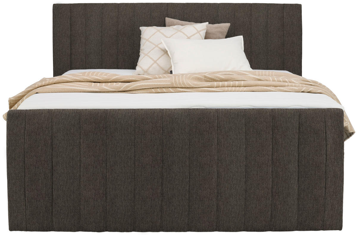 BOXSPRINGBETT 180/200 cm  in Braun  - Schwarz/Braun, KONVENTIONELL, Kunststoff/Textil (180/200cm) - Boxxx