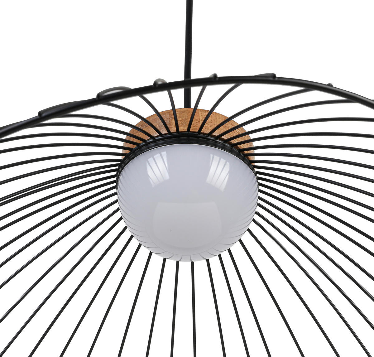HÄNGELEUCHTE 45/43/22,5 cm  - Schwarz/Naturfarben, Trend, Holz/Kunststoff (45/43/22,5cm) - Collett's Monde