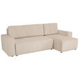 ECKSCHLAFSOFA  mit Cord Beige  - Beige/Schwarz, KONVENTIONELL, Textil (248/146cm) - Xora