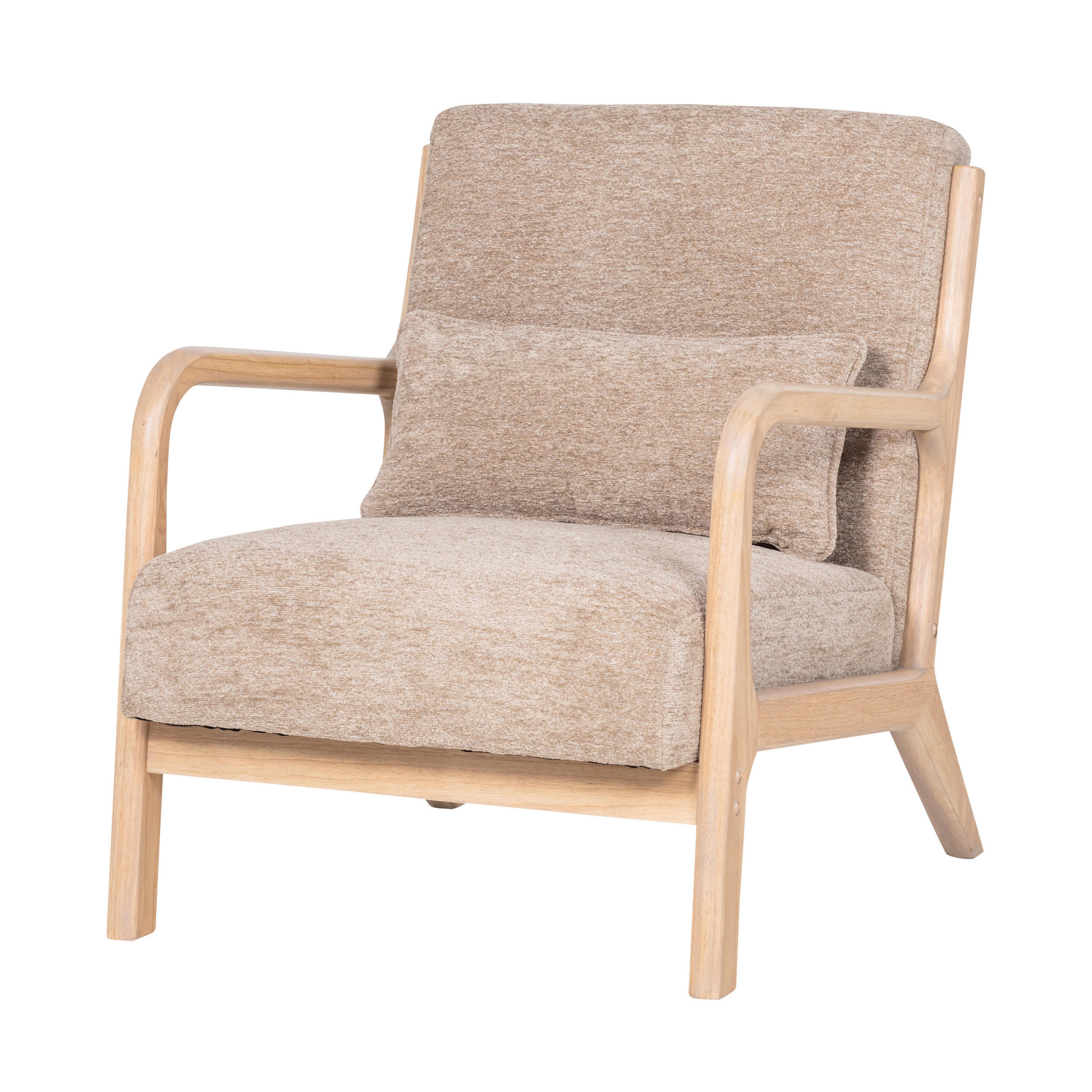 SESSEL in Chenille Sandfarben  - Sandfarben/Naturfarben, MODERN, Holz/Textil (67/75/82cm) - Livetastic
