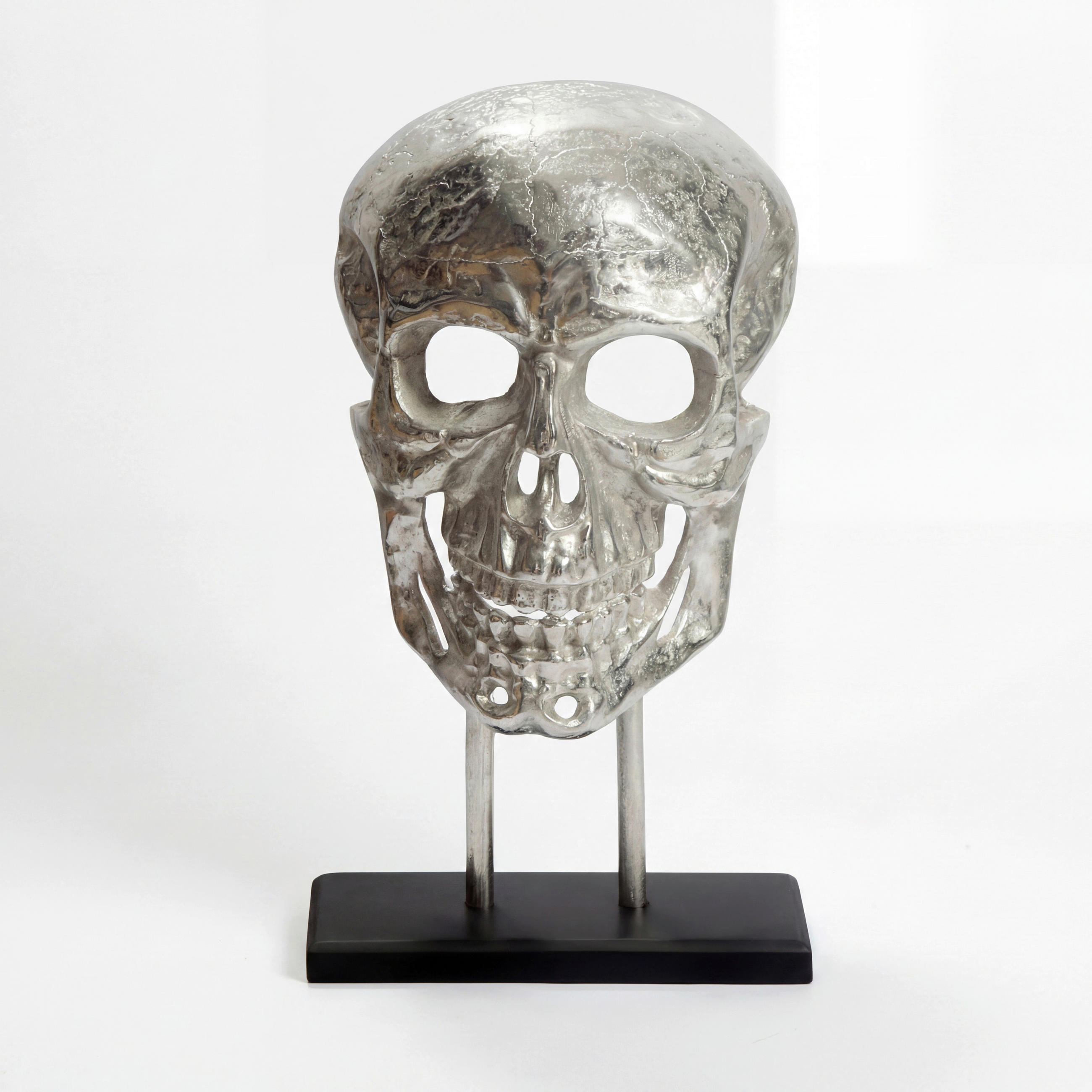 DEKOSCHÄDEL  - Silberfarben, Design, Metall (32,5/57/17cm) - Livetastic
