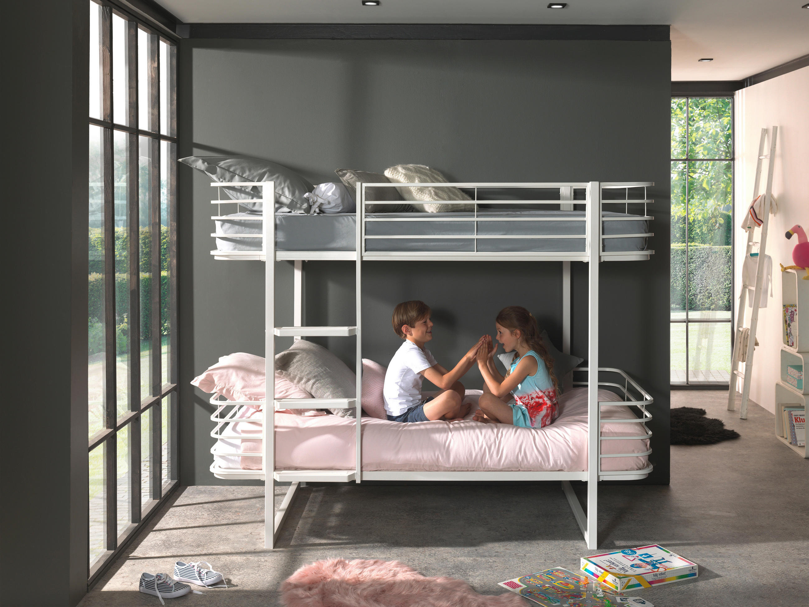 ETAGENBETT 90/200 cm Weiß  - Weiß, KONVENTIONELL, Metall (90/200cm) - MID.YOU