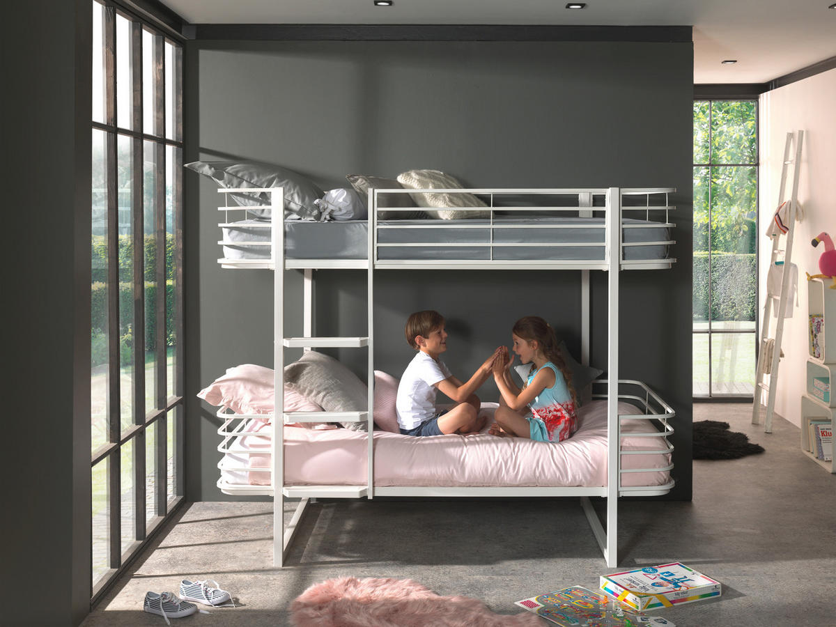 ETAGENBETT - Weiß, KONVENTIONELL, Metall (90/200cm) - MID.YOU