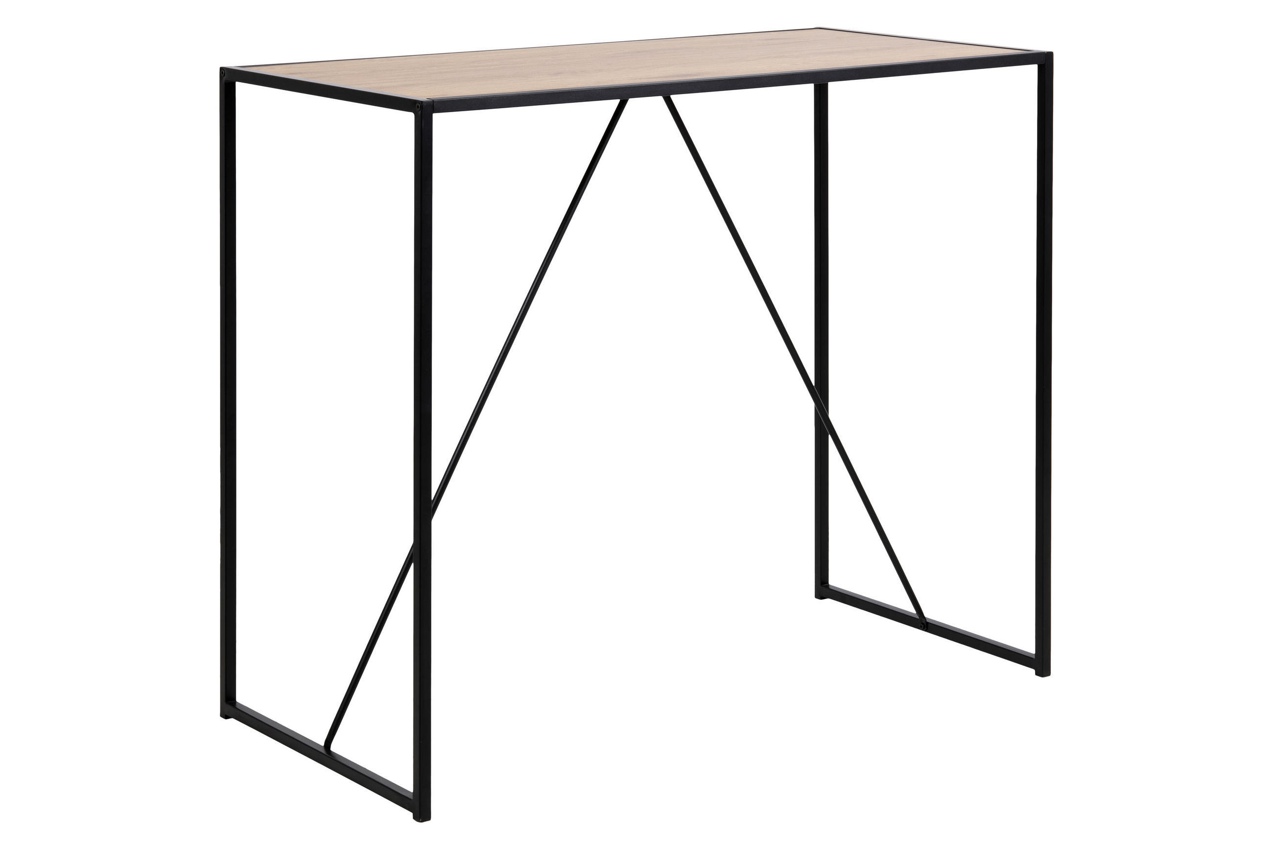 BARBORD i metall, trämaterial  120/60/105 cm  - svart/ekfärgad, Modern, metall/trämaterial (120/60/105cm) - Best Price