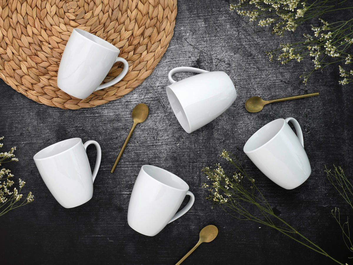 KAFFEEBECHERSET Luna 6-teilig  - Weiß, Basics, Keramik - Creatable