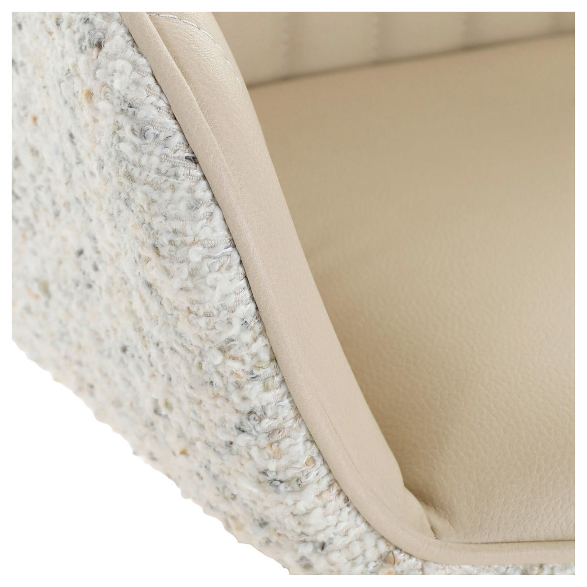 ARMLEHNSTUHL  in Chenille, Lederlook  - Eichefarben/Beige, KONVENTIONELL, Holz/Textil (60/83/65cm) - home24