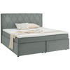 BOXSPRINGBETT 160/200 cm  in Hellgrau  - Hellgrau/Schwarz, Design, Holzwerkstoff/Kunststoff (160/200cm) - Xora