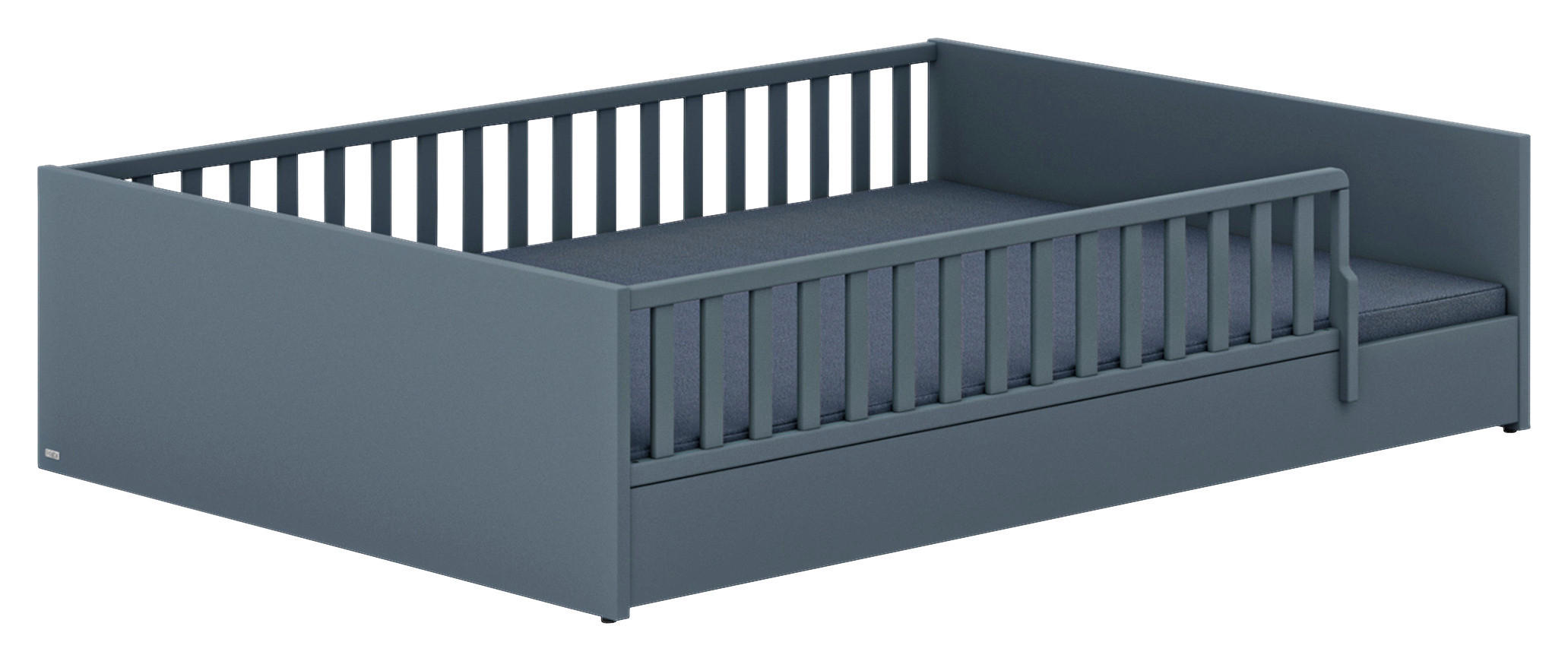 BODENBETT Little Flo, 140/200 cm,  in Blau  - Blau/Schwarz, Basics (147,6/205,6/50,8cm) - Paidi