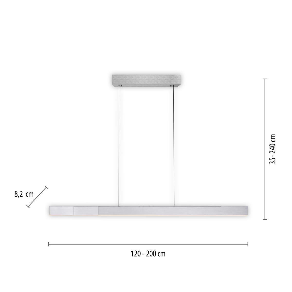 LED-HÄNGELEUCHTE 200/8,2/240 cm   - Anthrazit, Design, Kunststoff/Metall (200/8,2/240cm) - Neuhaus PURE