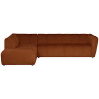ECKSOFA LIVOLI in Chenille Rostfarben  218/290 cm  - Rostfarben/Schwarz, Design, Textil (218/290cm) - MID.YOU