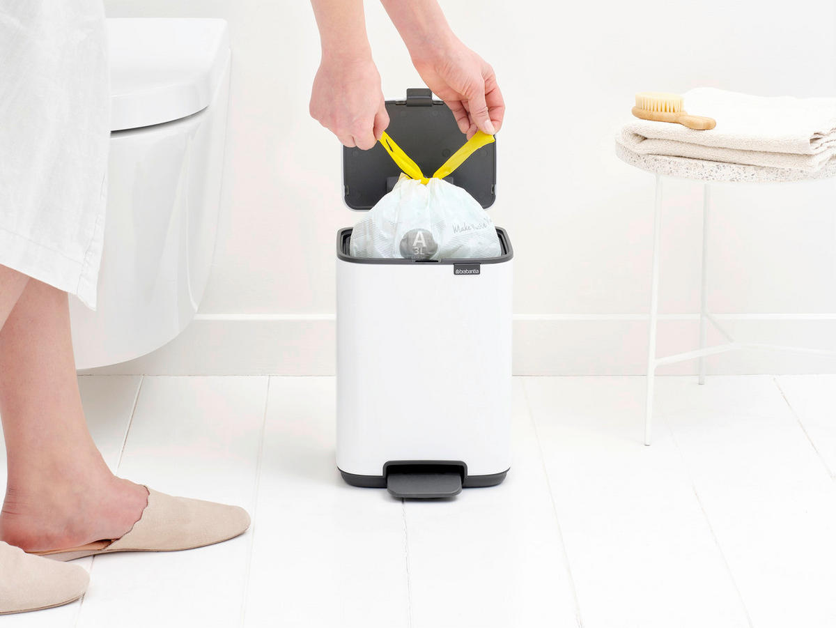 KANTA SA PAPUČICOM  4 l   - bela/antracit, Konvencionalno, metal/plastika (20/26,8/20,5cm) - Brabantia