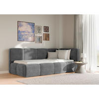 POLSTERBETT 90/200 cm,  in Anthrazit, Lattenrost, Bettkasten,  - Anthrazit/Schwarz, Design, Holz/Textil (90/200cm) - Chameo