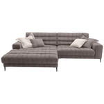 ECKSOFA  in Flachgewebe Hellbraun  207/296 cm  - Hellbraun/Schwarz, Design, Textil/Metall (207/296cm) - Dieter Knoll